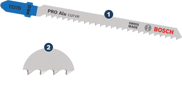 Long Life cutting aluminium Bosch T227D PRO Alu curve jigsaw blade for aluminum.