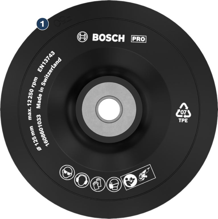 Long Life grinding Bosch PRO 125mm grinding wheel for angle grinders.
