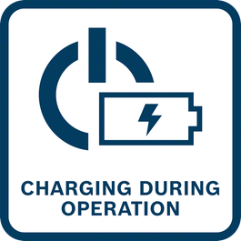 Charging during operation for uninterrupted working process.